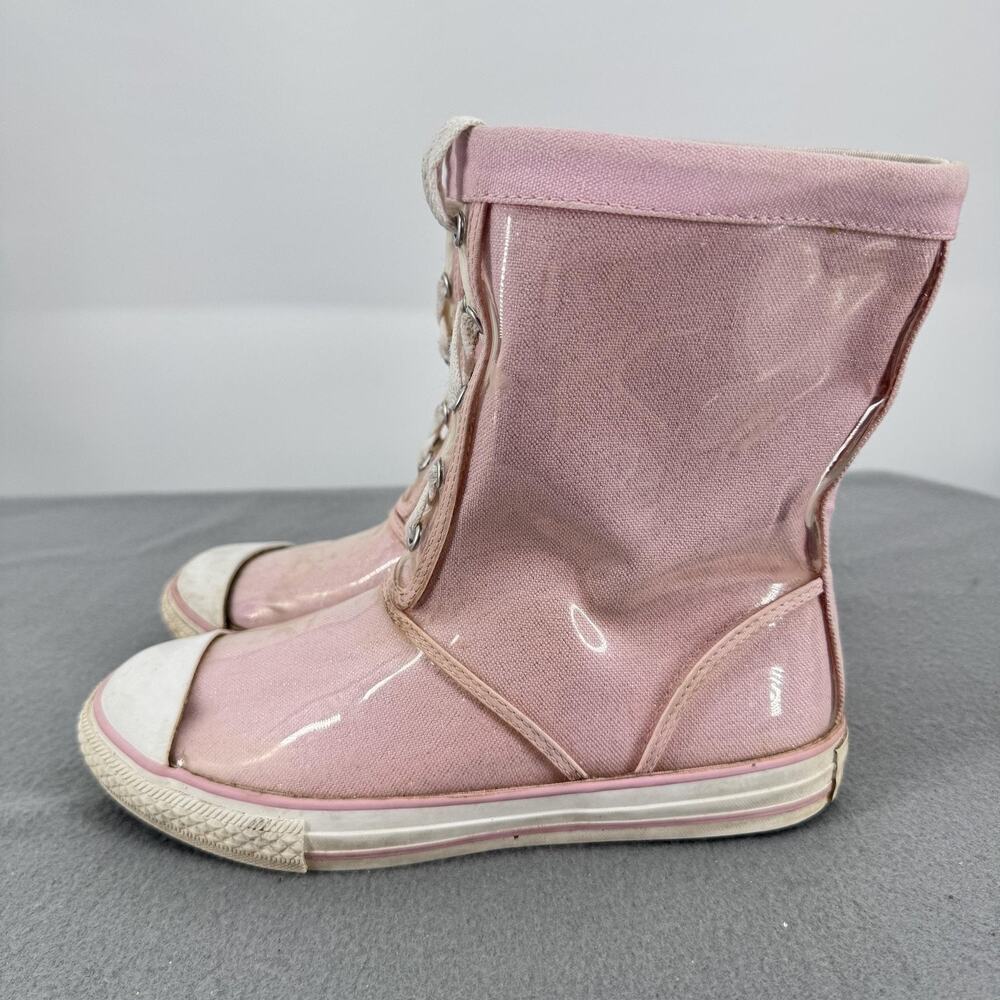 Converse Chuck Taylor All Star Youth Size 4 Pink Clear Rubber Rain Boots 626111C